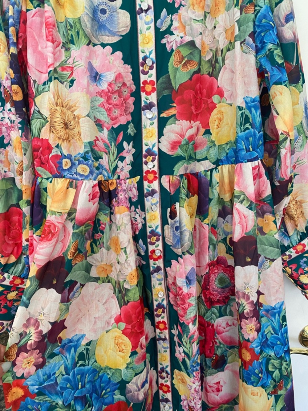 Floral Multi-Color Long Sleeve Maxi Dress - Picture 4 of 10
